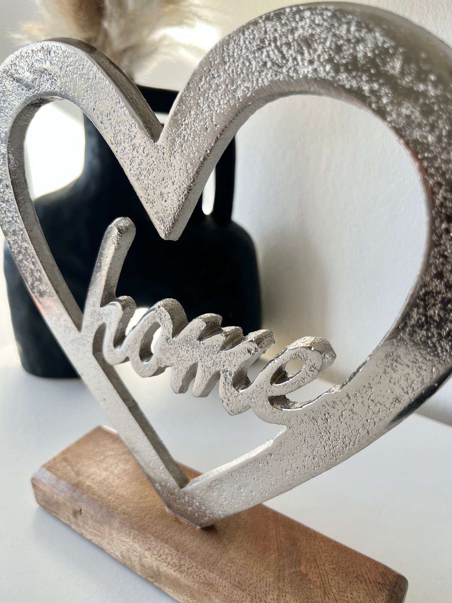 Home Sign on Wooden Base