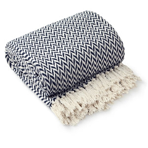 Navy Recycled Cotton Blanket